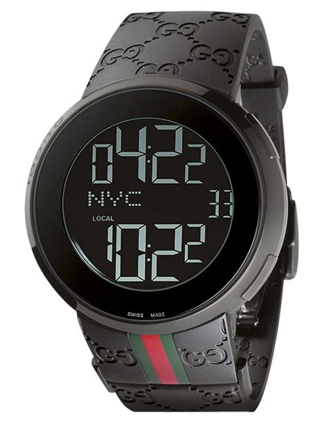 black gucci digital watch|black gucci watch with diamonds.